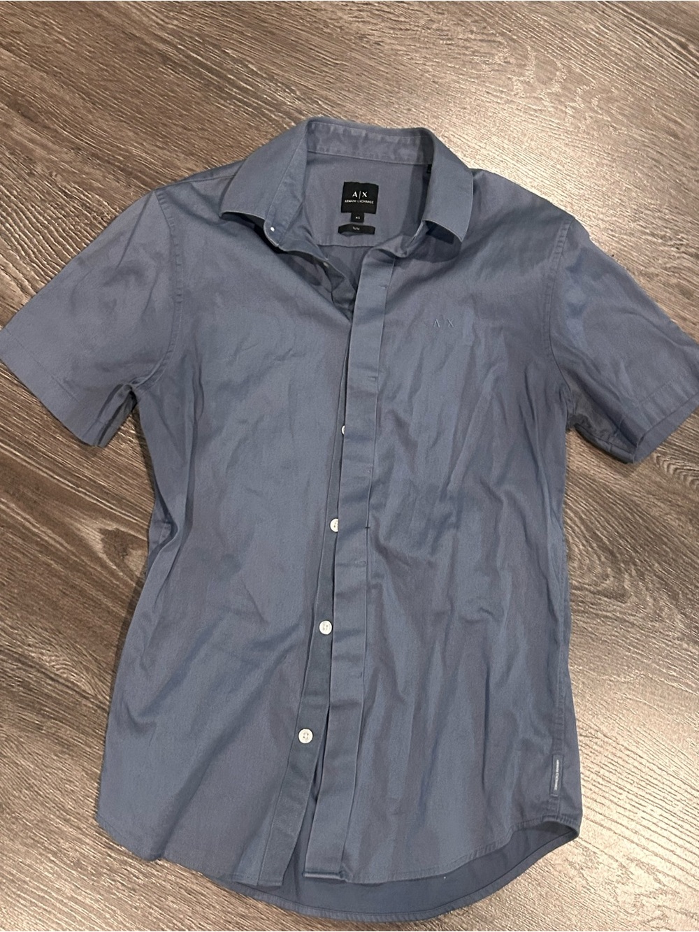 Armani Exchange Men's Short Sleeve Button-Down Shirt - Slate Blue